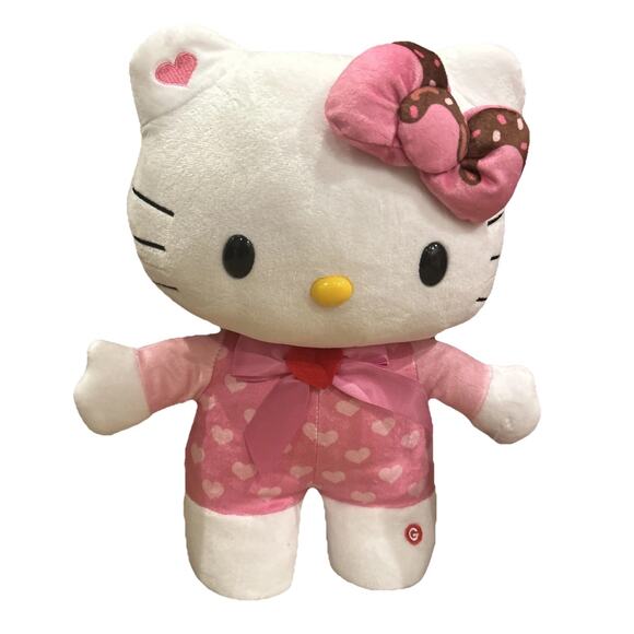 Hello Kitty Happy Shuffle Animated Plush Side Stepper 2024 Pink Heart - Picture 1 of 7